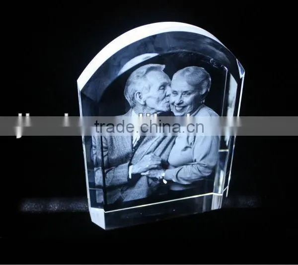 Couple Pic 2D Laser Engraving Crystal photo-2