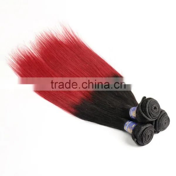 Factory Wholesale Price 7A Grade Ombre Hair 1b/burg Silky Straight Peruvian Human Hair photo-5