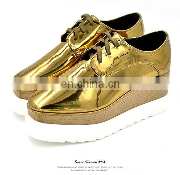 Wholesale High Heel Platform Shoes Women Leather Shoe Flat 2017 photo-3