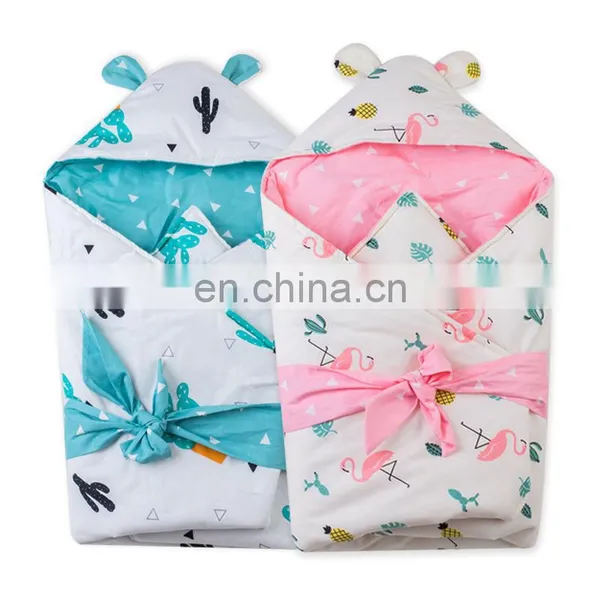 Unisex Baby Receiving Blanket Custom LOGO Newborns Swaddle Wrap Set photo-3