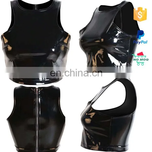 Wholesale Shining Lady Sexy Ziper Cheap Leather PVC Lingerie photo-5