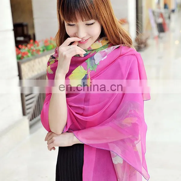 2015fashion Style Newest High Quality Silk Georgette Digital Printing Pashmina(SP887BL) photo-4