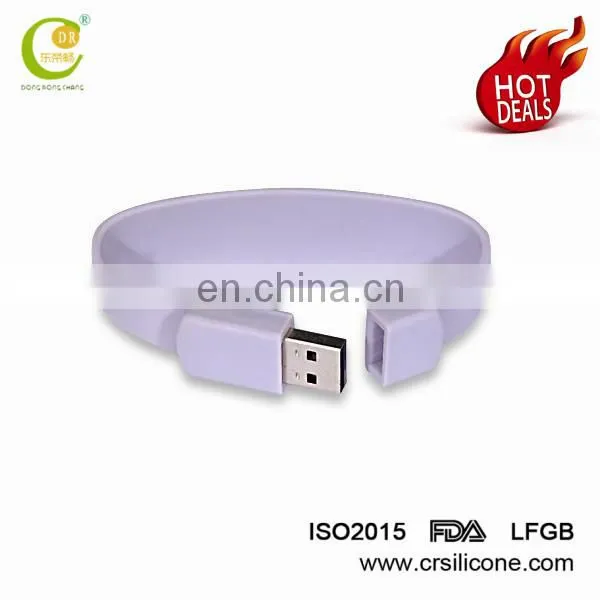 High Quality Silicone Bracelet Promotion Gift Print Logo 512mb-64gb Silicon Wristband/ Bracelet Usb 2.0 Flash Drive photo-3