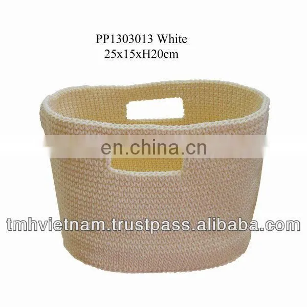 White pp Yarn Crochet Basket