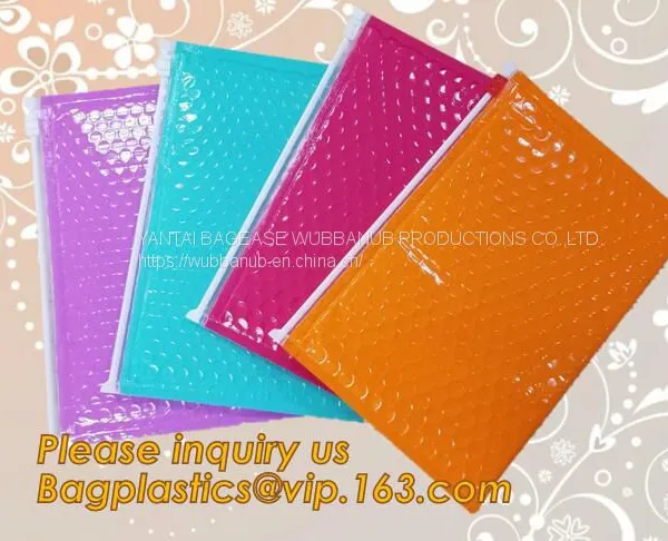 Hot Metallic Colorful Bagease Packaging Zipper Bubble Bag For Cosmetic Packaging,k Bubble Bags Are Made of PET/CP photo-2