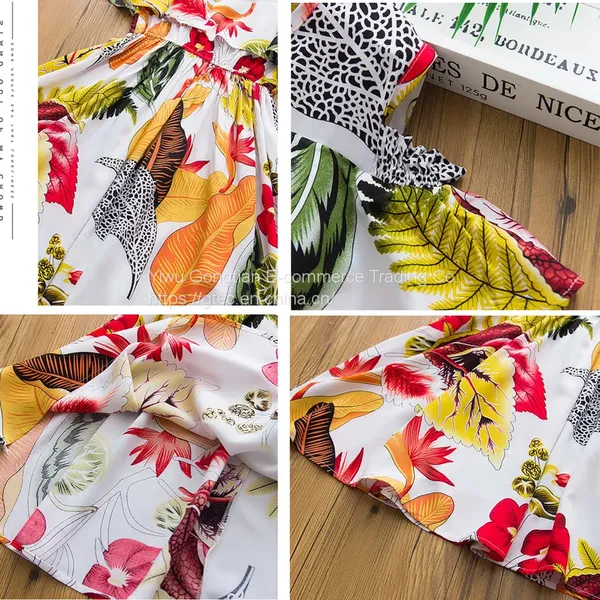 Summer New Girls Dress Children Cotton Silk Prom Long Dresses Korean Style 2 To 8 Years Old Kids Floral Printed Clothes photo-5