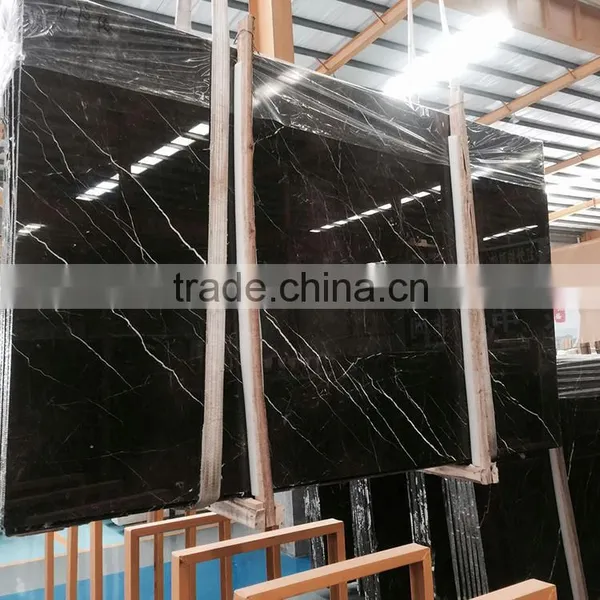 Factory Supply Natural Good Quality St Laurent Black Marble Tiles photo-3