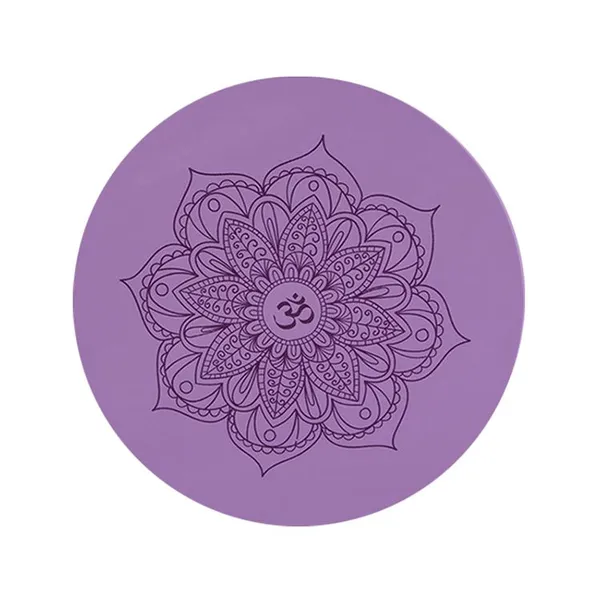 Portable Pu Round Yoga Mat for Travel, Outdoor Yoga, and Camping Activities