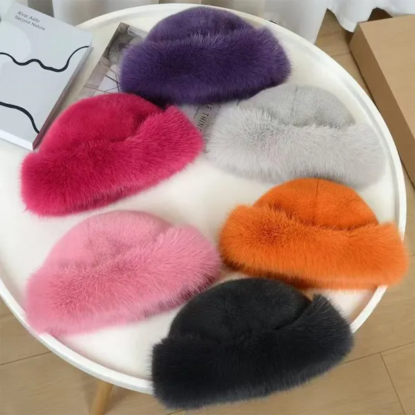 Winter Outdoor Fisherman Hat Faux Fur Plush Hat Thickened Warm Fashionable Exquisite Hat photo-4