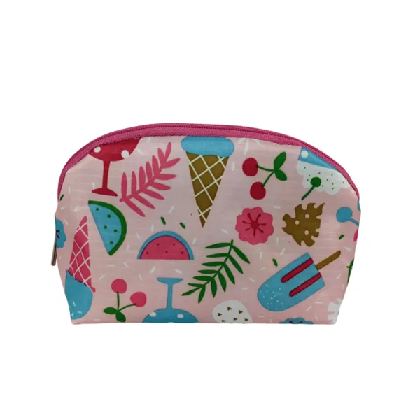 Cute Fruity Print Makeup Pouches, Multifunctional Semicircular Cosmetic Bag, Portable Travel Storage Pencil Case for Girls photo-3