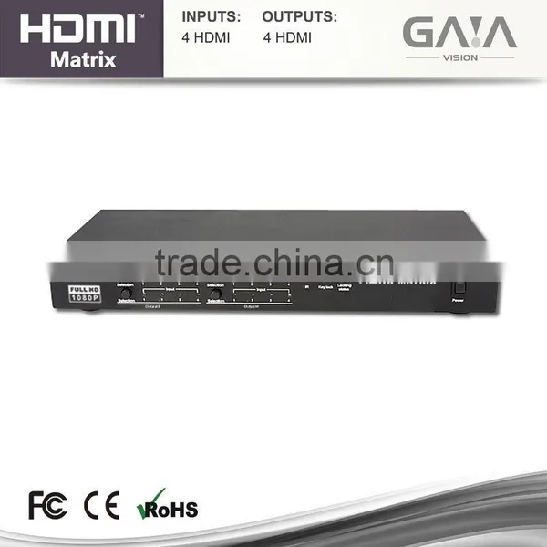 Gaia-Vision IR HDBaseT HDMI Switch Matrix 4x4 Extender Over UTP Cat5e/6 Cable up to 100m 120M With RS232 Control photo-3