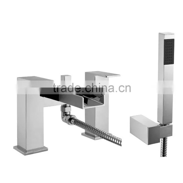 Waterfall Bathroom Basin Bathtub Faucet Freestanding Bath Filler Mixer Shower Mixer Taps photo-4