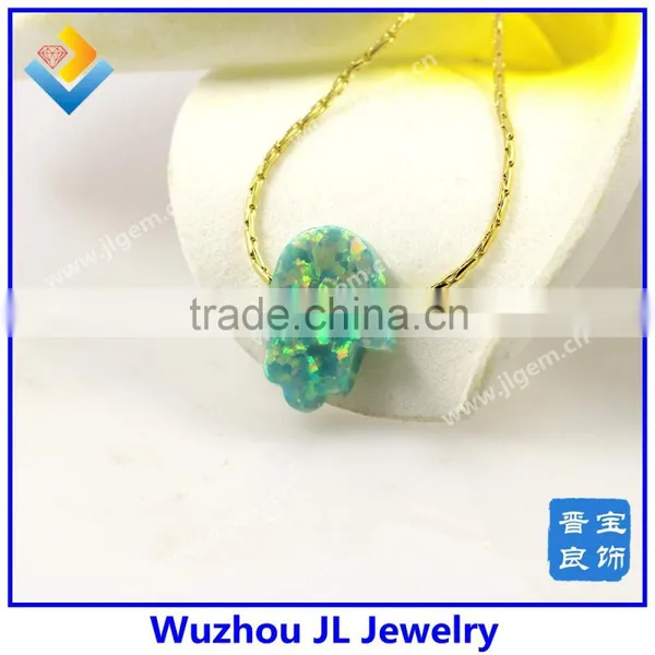 925 Sterling Silver Synthetic Hamsa Opal Gems Necklace For Sale Online With Factory Price photo-6