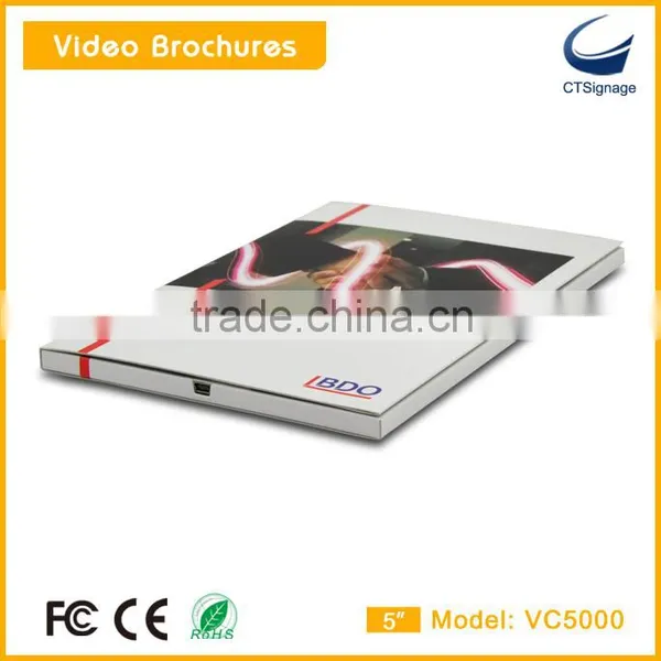 Customized High Quality 5 Inch Lcd Screen Video Book Brochure Greeting Card VC5000 photo-6