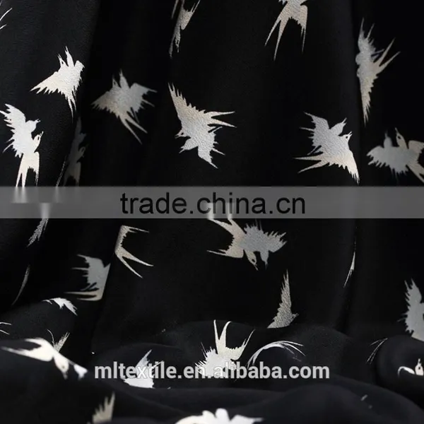 100% Silk Crepe De Chine Woven Beautiful Digital Printing Fabric photo-3