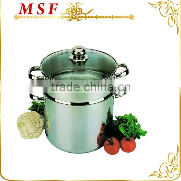 Various Size of Stainless Steel Steamer Set Vegetable Food Steamer Heat Resistant Transparent Glass Lid & SS Hollow Handle