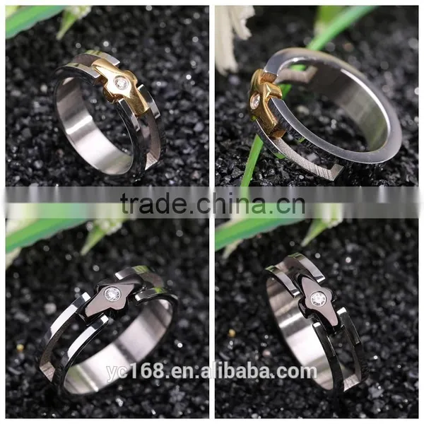 China Jewelry Manufacturer Direct 316l Stainless Steel Rings With Diamond, Latest Gold Finger Ring Designs