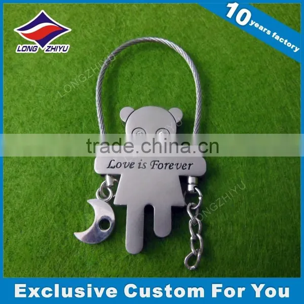 Half Heart Couple Keychain Custom Keychain Metal Keyholder in Different Color photo-6