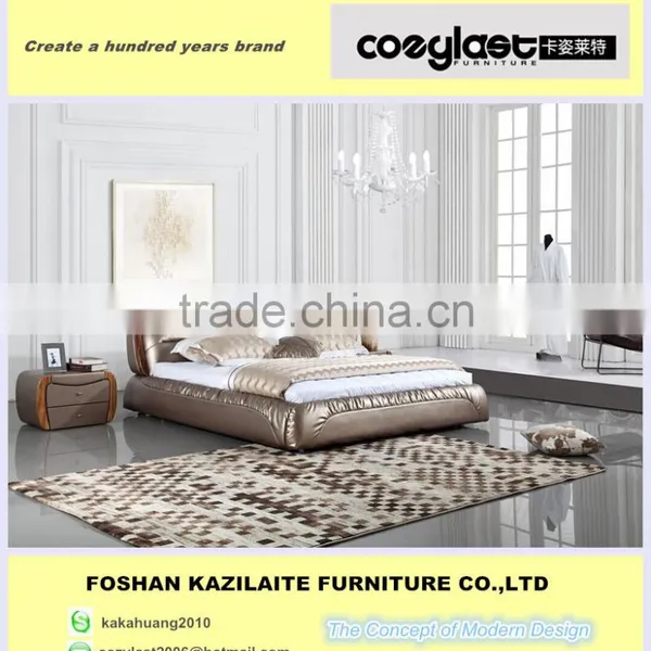 Chinese Bedroom Furniture Leather Headboard Bed