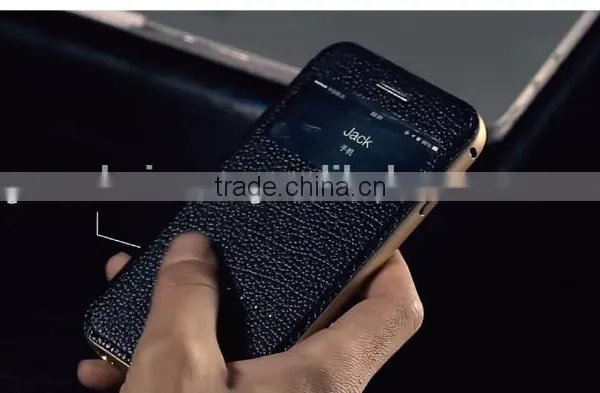 3in1cowhide Case and Metal Bumper,aviation Aluminum,PC, For Iphone 6/plus Style Case Cover, photo-2