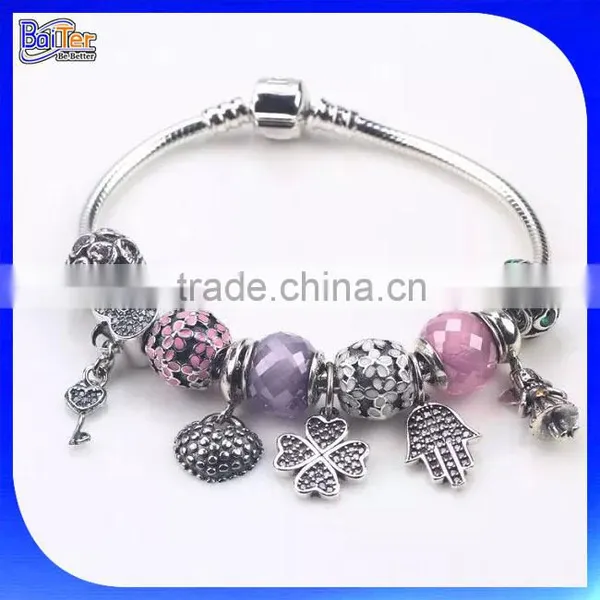Custom Wholesale Antique European Style Snake Chain 925 Sterling Silver Vintage Bead Charm Bracelet For Women photo-5
