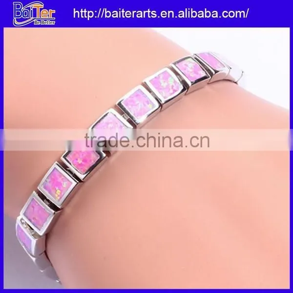 Girls 925 Sterling Silver Opal Inlay Bracelet Opal Bracelet photo-3