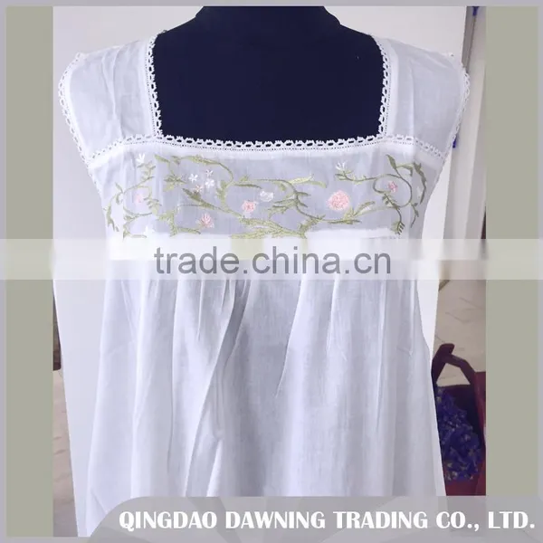 Fine Price White Cotton Sleepwear Women Nightgown photo-3