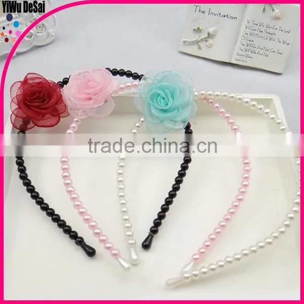 Fashion Rose Flower Headbands for Girls Pearls Headbands photo-2
