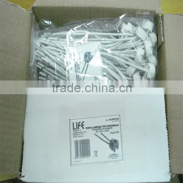 LED Mr16 Ceramic Lamp Holder Round With Silicone Wires 15CM photo-2