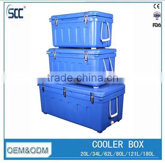 Rotomolding Insulated Plastic Fish Ice Cooler Box, Ice Cooler Box With Rope Each Side photo-3