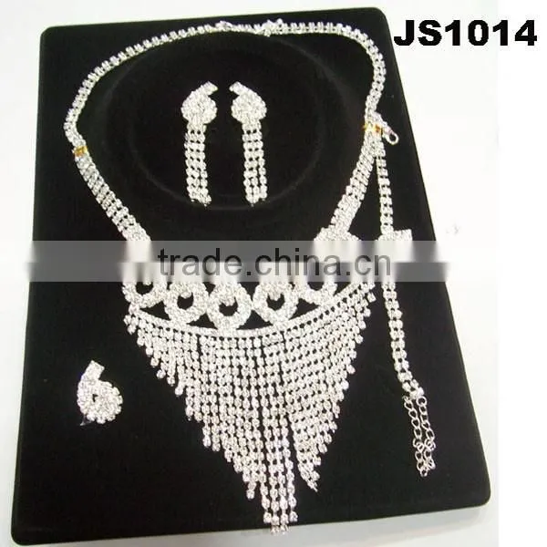 Fashion Arabic Glitter Rhinestone Crystal Wedding Jewelry Sets photo-5
