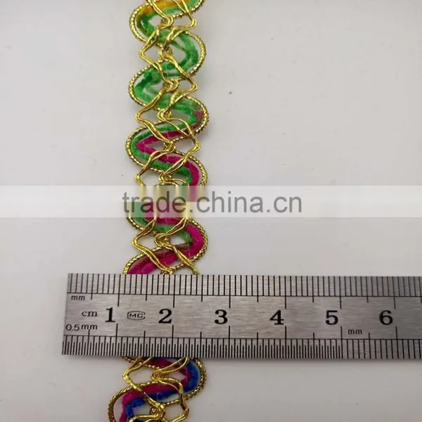 Colorful Chenille Curved Metallic Thread Gold Lace Trim Wenzhou Kaiyuan photo-2