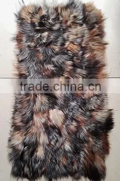 Factory Direct Dye Colorful Fox Skin Fur Plate / Fox Fur Blanket