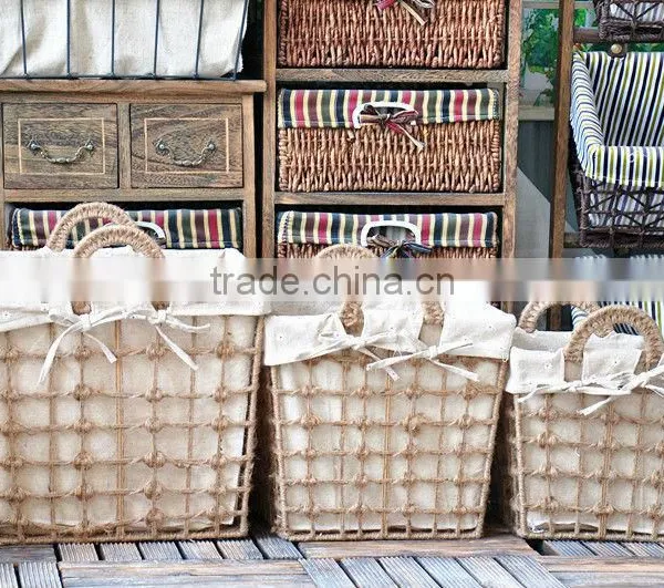 8 Hand Woven - Pastoral Style - Straw - Dirty Laundry Basket - Storage Basket - Storage Basket Basket photo-6