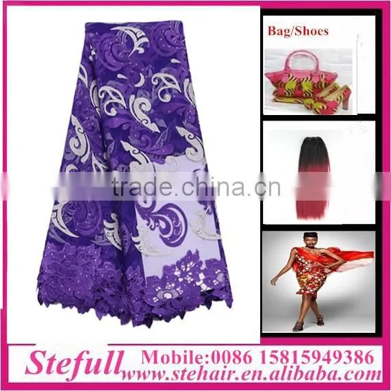 Stefull African Wax Print High Quality 100% Cotton Swiss Lace Material