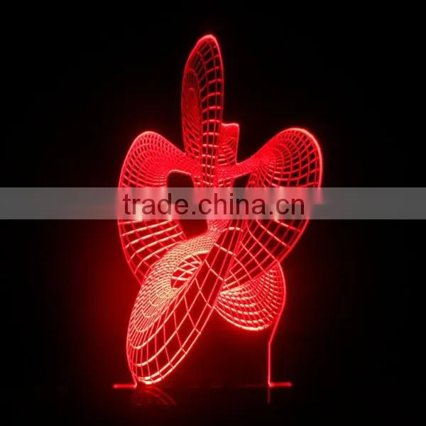 3D Optical Illusion Dance Night Lamp Night Light 10 Colorful LEDs Ultra-thin Acrylic Light Panel AA Battery or DC 5V photo-4