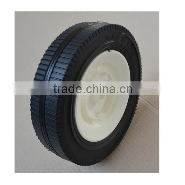 Semi Pneumatic Rubber Wheel 7.5x1.75 Bar White Plastic Rim photo-5