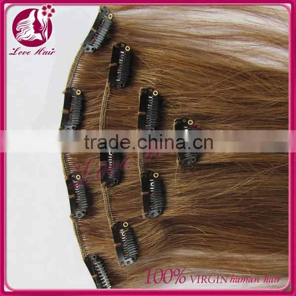 High Quality Wholesale Price 100% Indian Hair Clips In Weft Hair Extensions photo-3