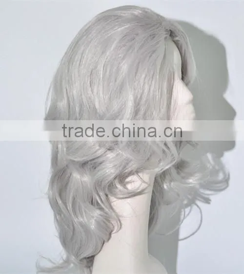 Fashion Gray Synthetic Wig Show Girl Long Kinky Curls Wig N390 photo-2