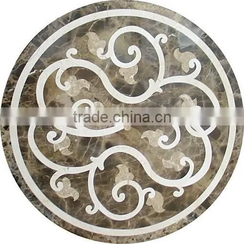 Waterjet Cutting Ceramic Marble Medallion Floor Tile 60x60