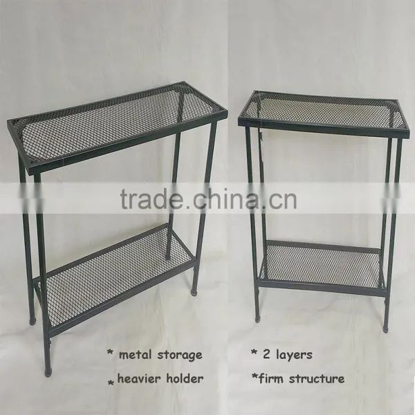 Best Selling 2 Tiers Mesh Panel Metal Storage Rack