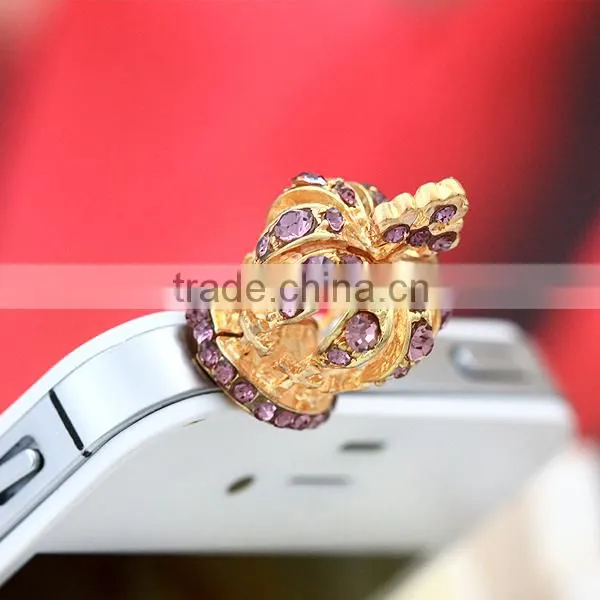 Small Quantity Wholesale 3d Crown Rhinestone Embellished Dust Plug for Phone"s photo-4