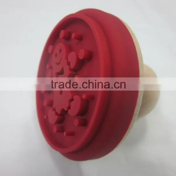 Factory Manufactured Wooden Handle Snowman Silicone Cookie Stamp photo-4
