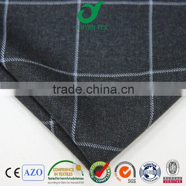 2016 China Cheap Wholesale Poly Viscose Big Beautiful Checks Design Noble Men Women Suiting Uniform Clothing Fabric
