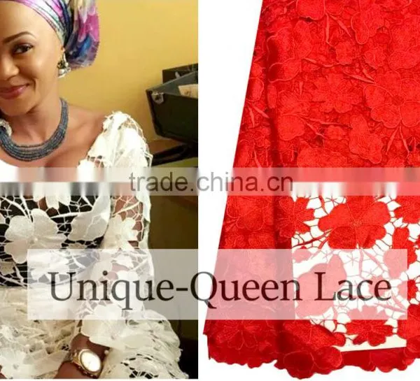 2016 Cord Lace Embroidery/african Guipure Lace Fabric for Wedding Dress/guipure Lace Fabric/guipure Lace photo-3