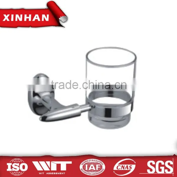 Clear Glass Tumbler Holder Wholesale Customized Bath Use Single Cup Holder