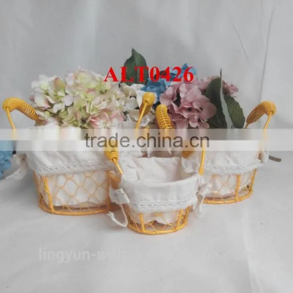 Home Design Iron Flowers Basket for Food Storage