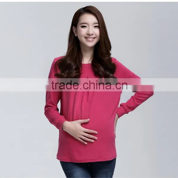 Autumn & Winter Long-sleeve Maternity T-shirt Loose Plus Size photo-4