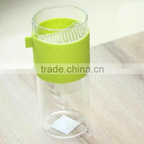 Wholesale Patented Design 400ml Glass Tea Cups With Silicone Case JA451 photo-3