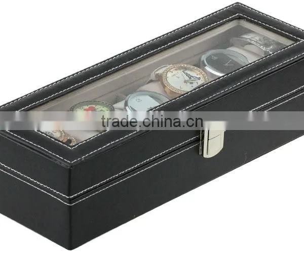 Customized 6 Grid Leather Watch Box for Display Gift Boxes photo-3